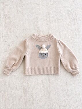 ✨ Donsje Amsterdam Merino Wool Bunny Sweater 3–6M ✨